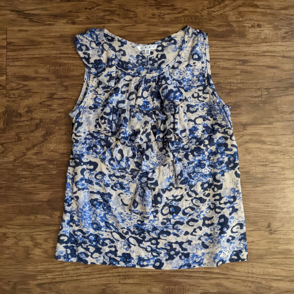 CAbi Sleeveless Silk Top Multi Color